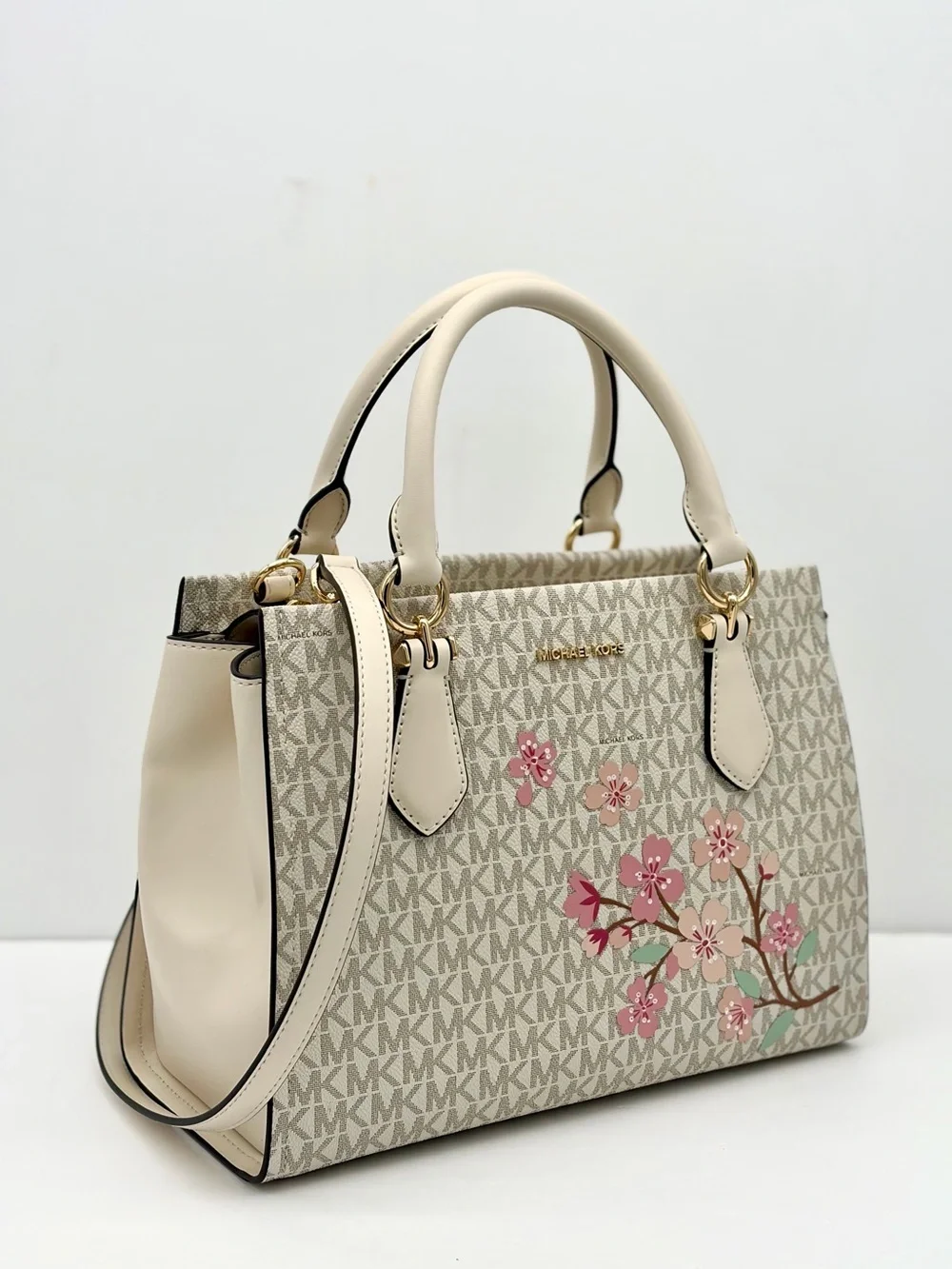 MICHAEL KORS Marilyn Md Embellished Signature Logo Satchel Crossbody